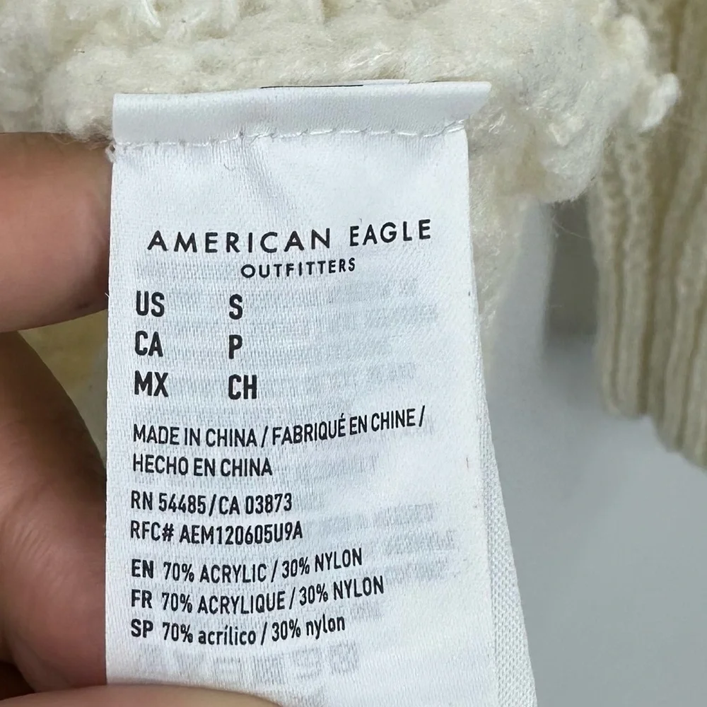 American Eagle Outfitters Boho Cream Kint Sweater Size Small